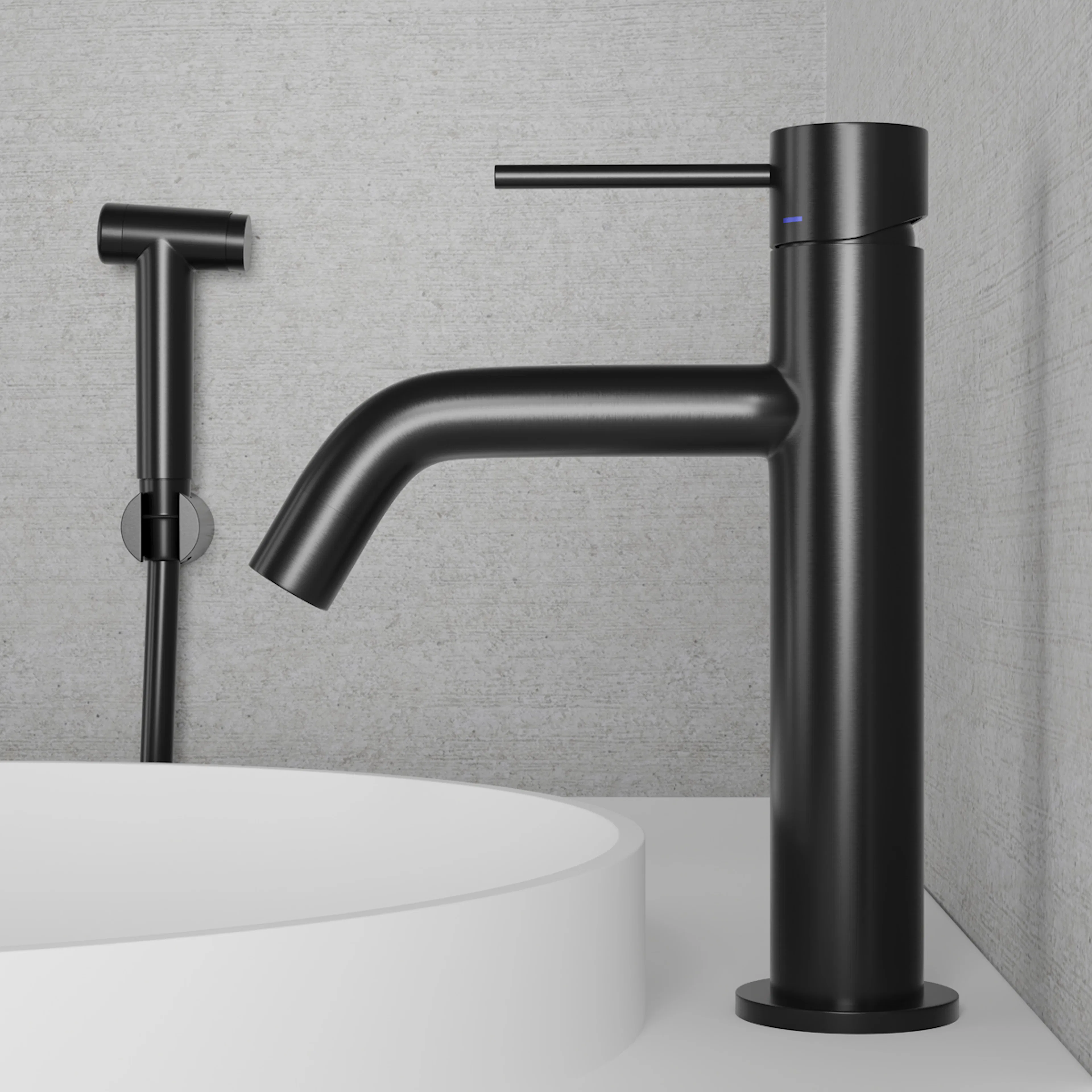 Servantbatteri Scandtap Steel Voyage Medium med Sidedusj