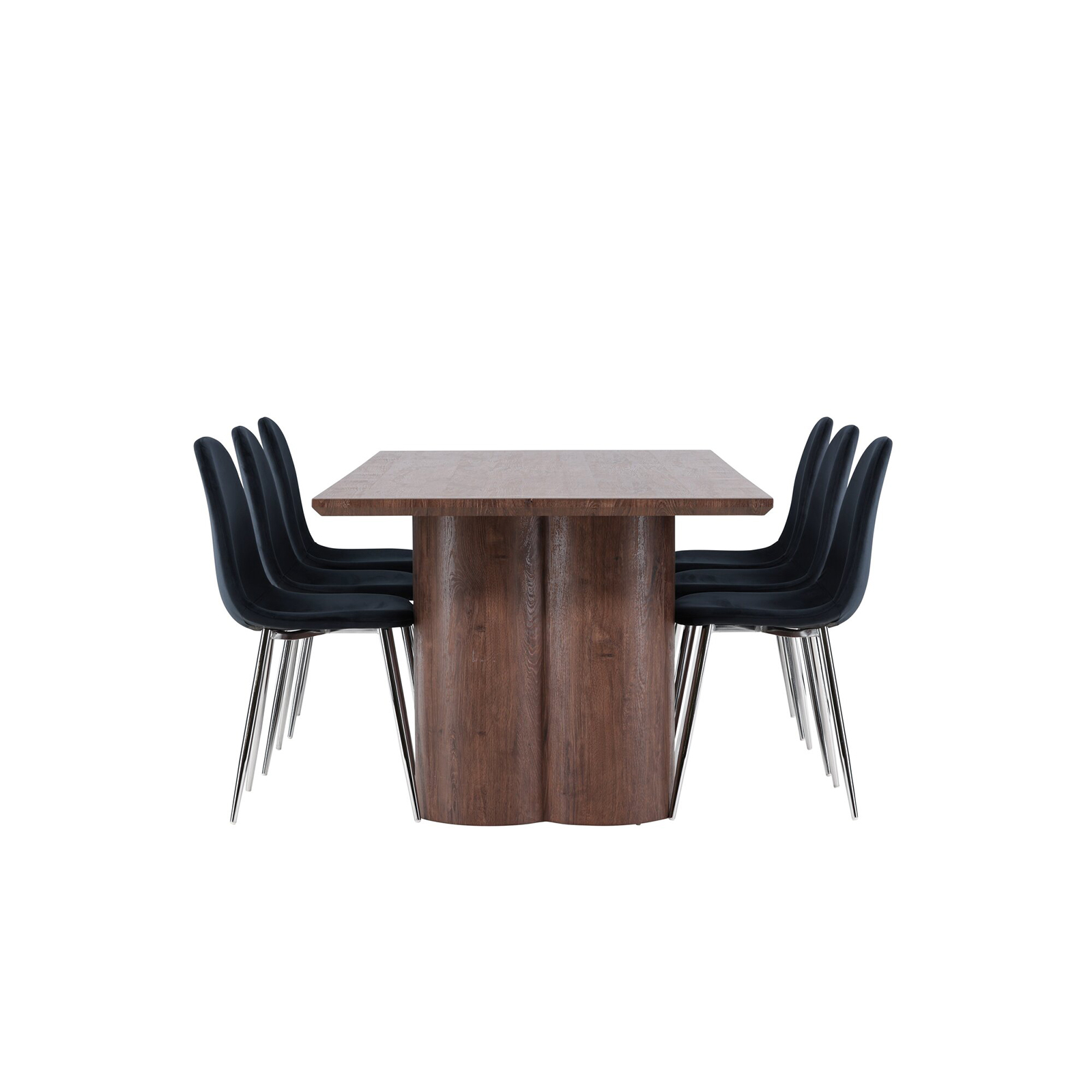 Spisegruppe Venture Home Olivia 210 med 6 stk Polar Stoler Fløyel