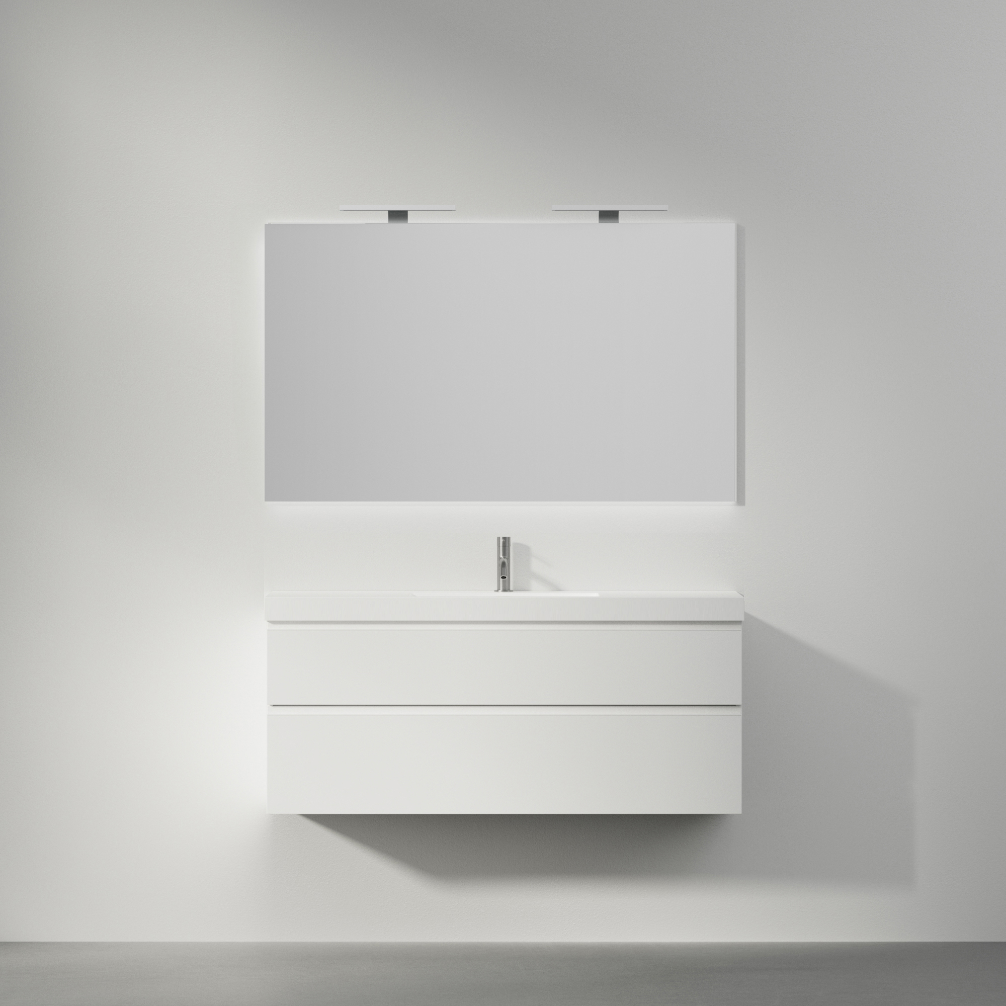 Möbelpaket INR Viskan Grip med Spegel Feel, Grepplist och Tvättställ med 2 lådor