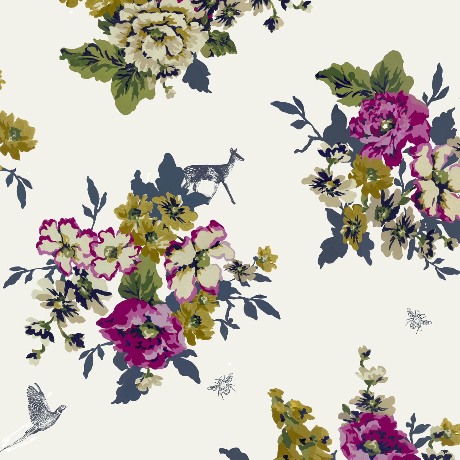 Tapet Joules Joules Floral Cr&egrave;me