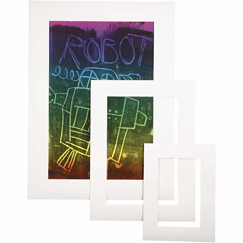 Passepartoutrammer Creativ Company A3 A4 A5 Tykkelse 0,4 mm Hvit 75 stk/1 Pk
