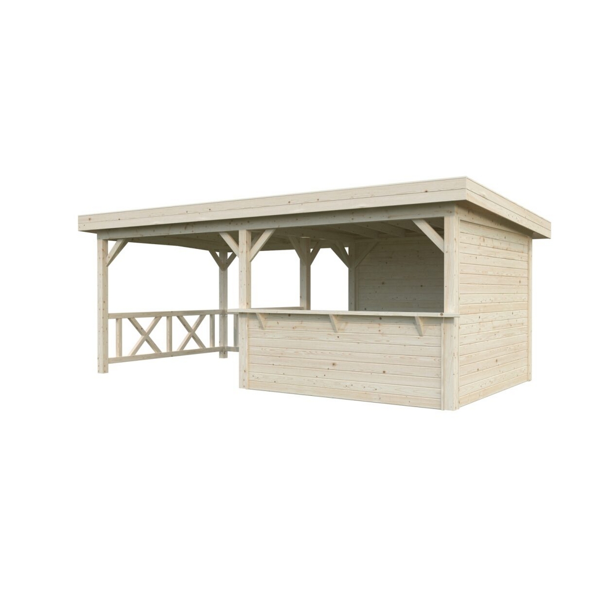 Lenna paviljong 16,6 m2 Set 310 Ubehandlet Tre