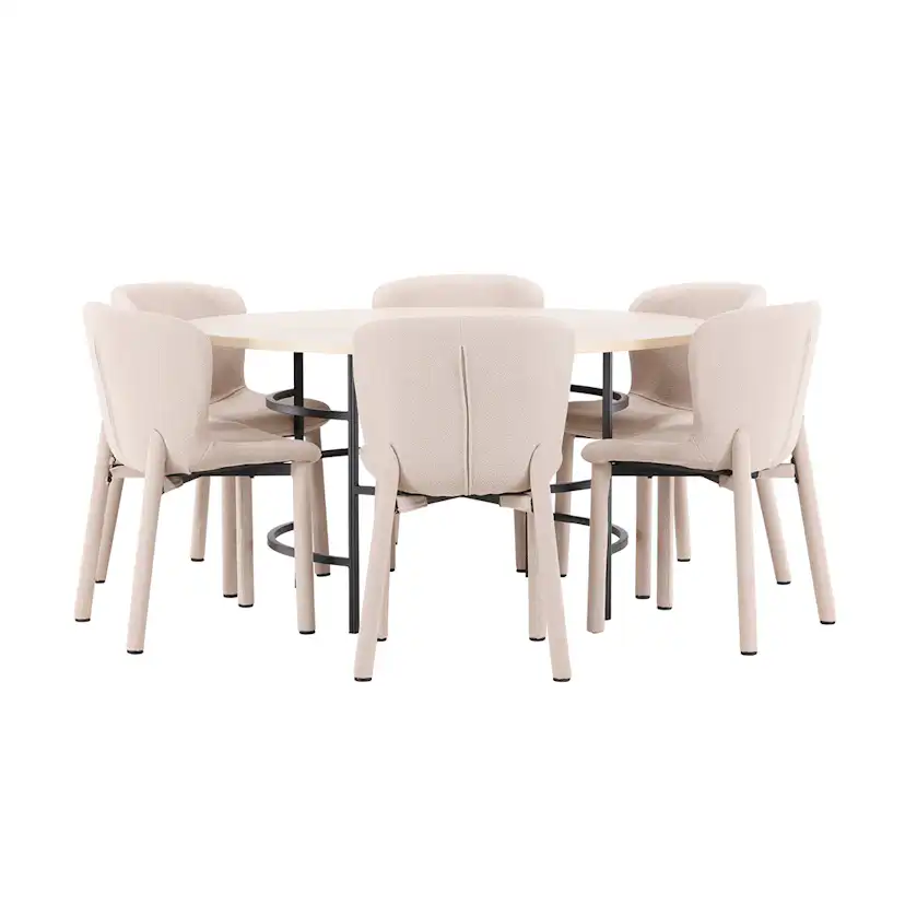 Spisegruppe Venture Home Copenhagen Ø140 cm med 6st Astoria Spisestoler