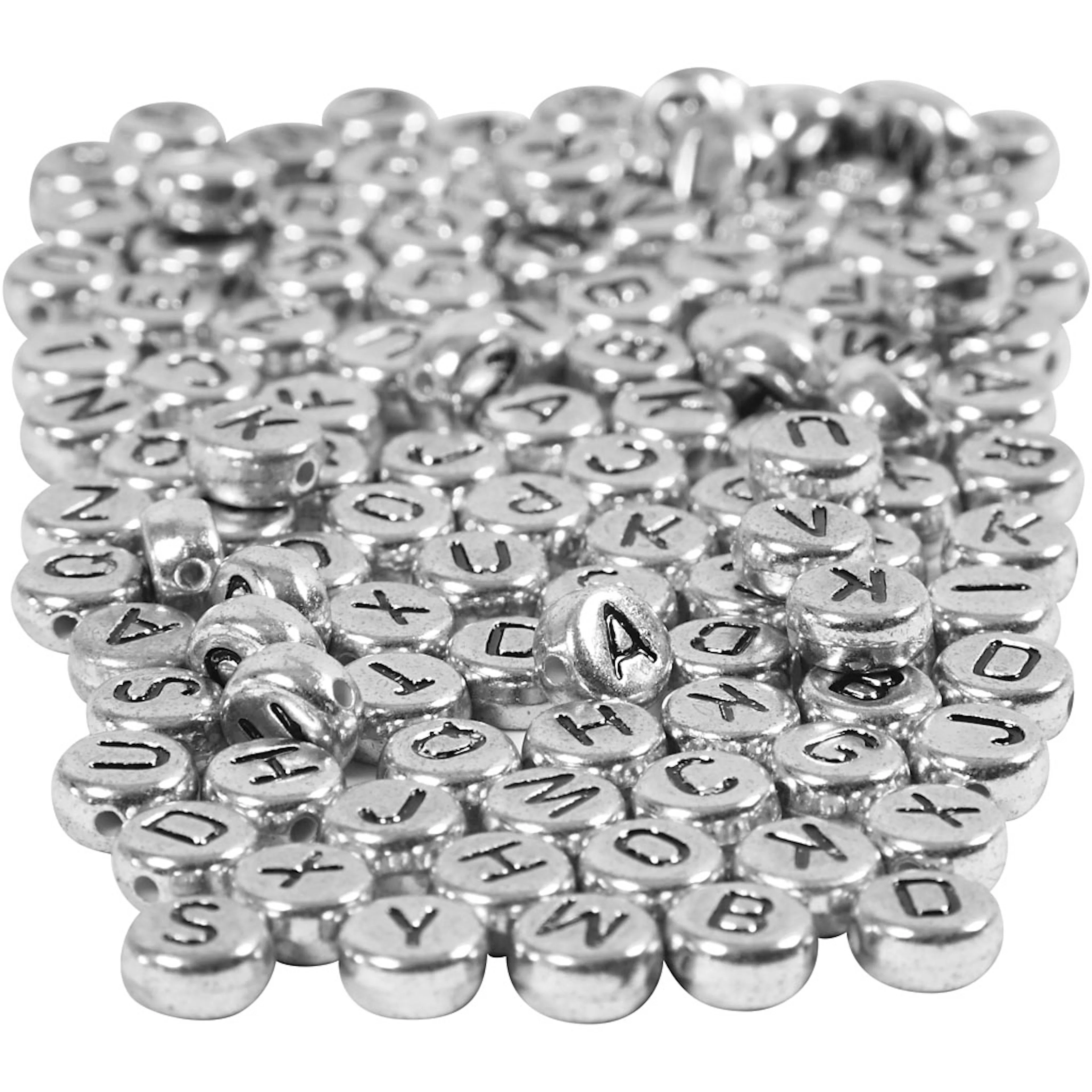 Bokstavperler Creativ Company Sølv Dia 7 mm Hullstr 1,2 mm 165 g/1 Pk