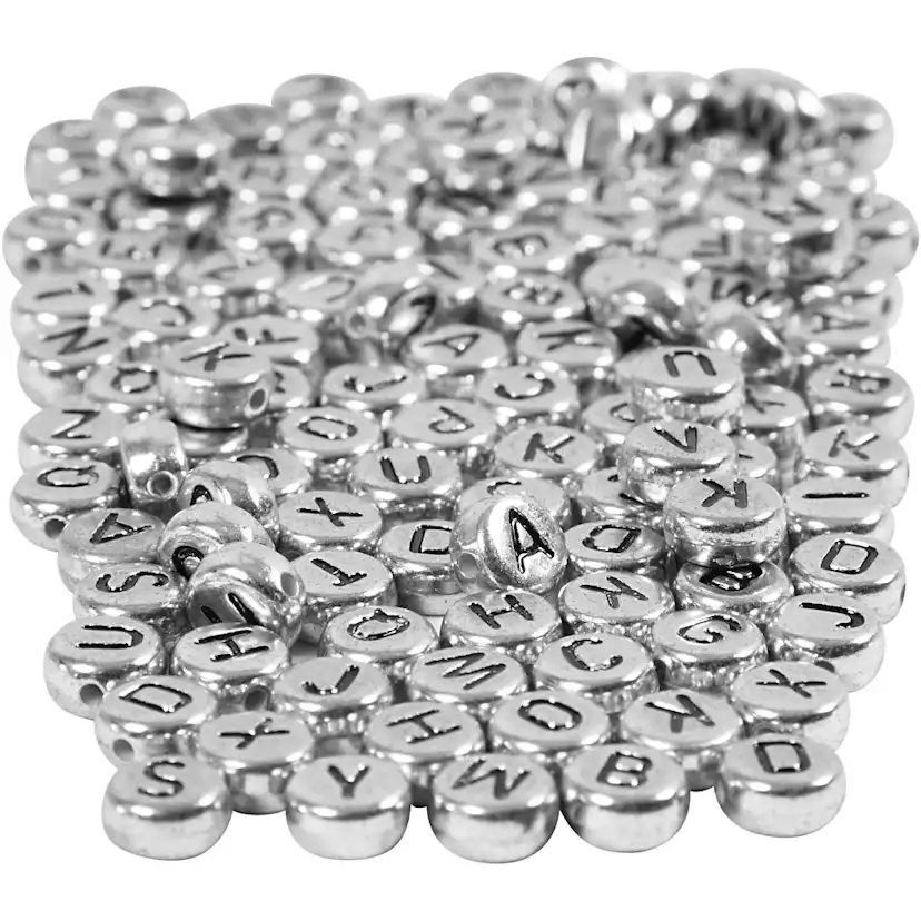 Bokstavperler Creativ Company Sølv Dia 7 mm Hullstr 1,2 mm 165 g/1 Pk
