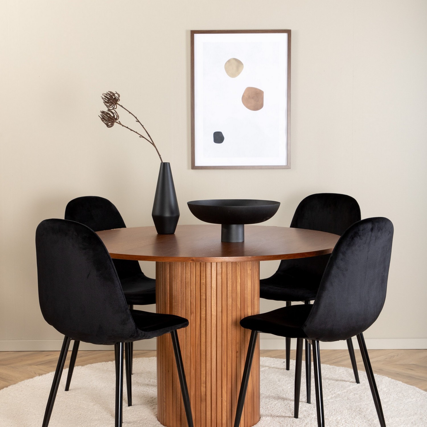 Spisegruppe Venture Home med Bianca Spisebord og 4 Pobbie Spisestoler