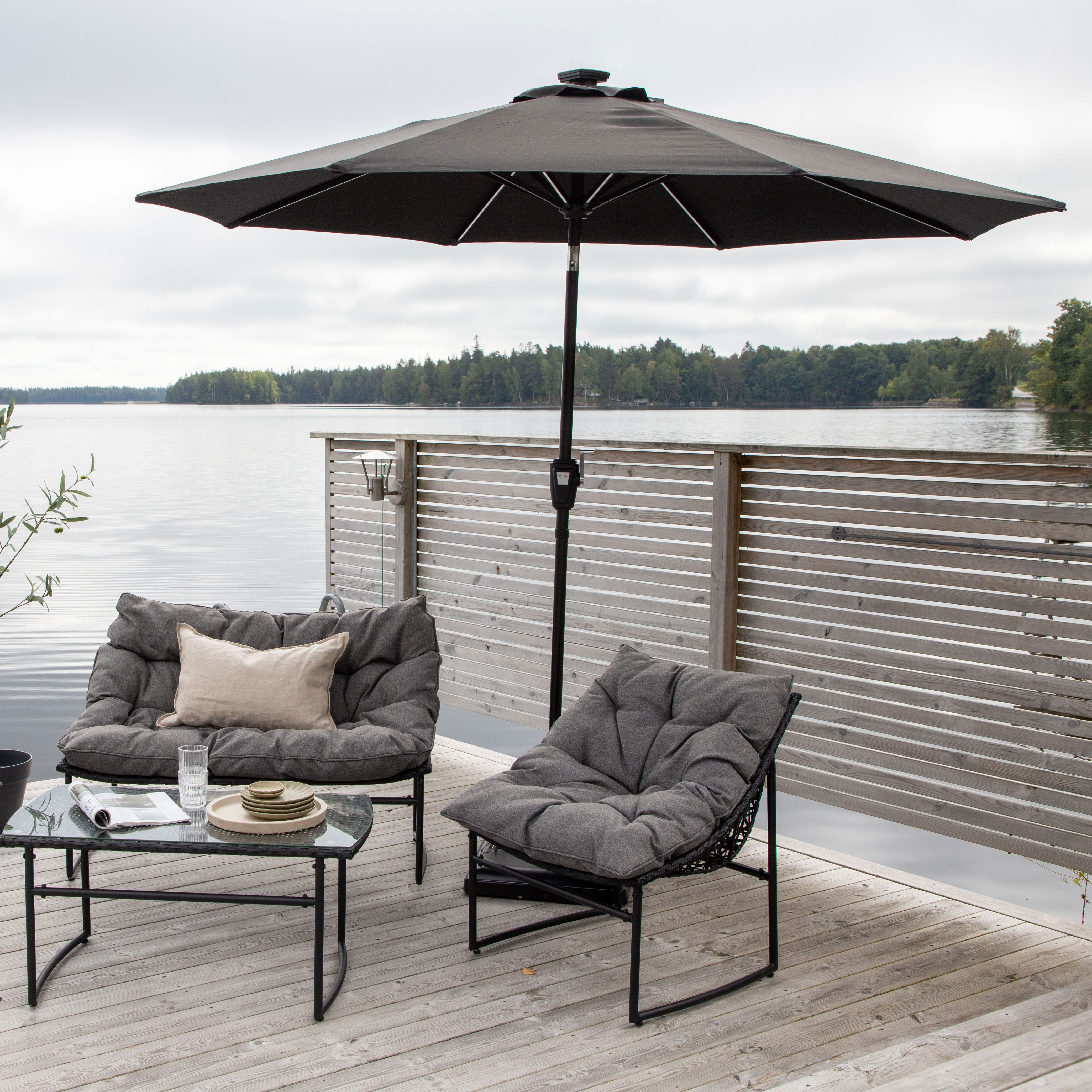 Parasoll Venture Home Sudan med LED-belysning og Vippefunksjon