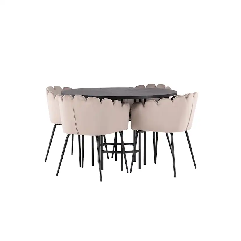 Spisegruppe Venture Home Copenhagen Ø 115 cm med 4 Limhamn Stoler