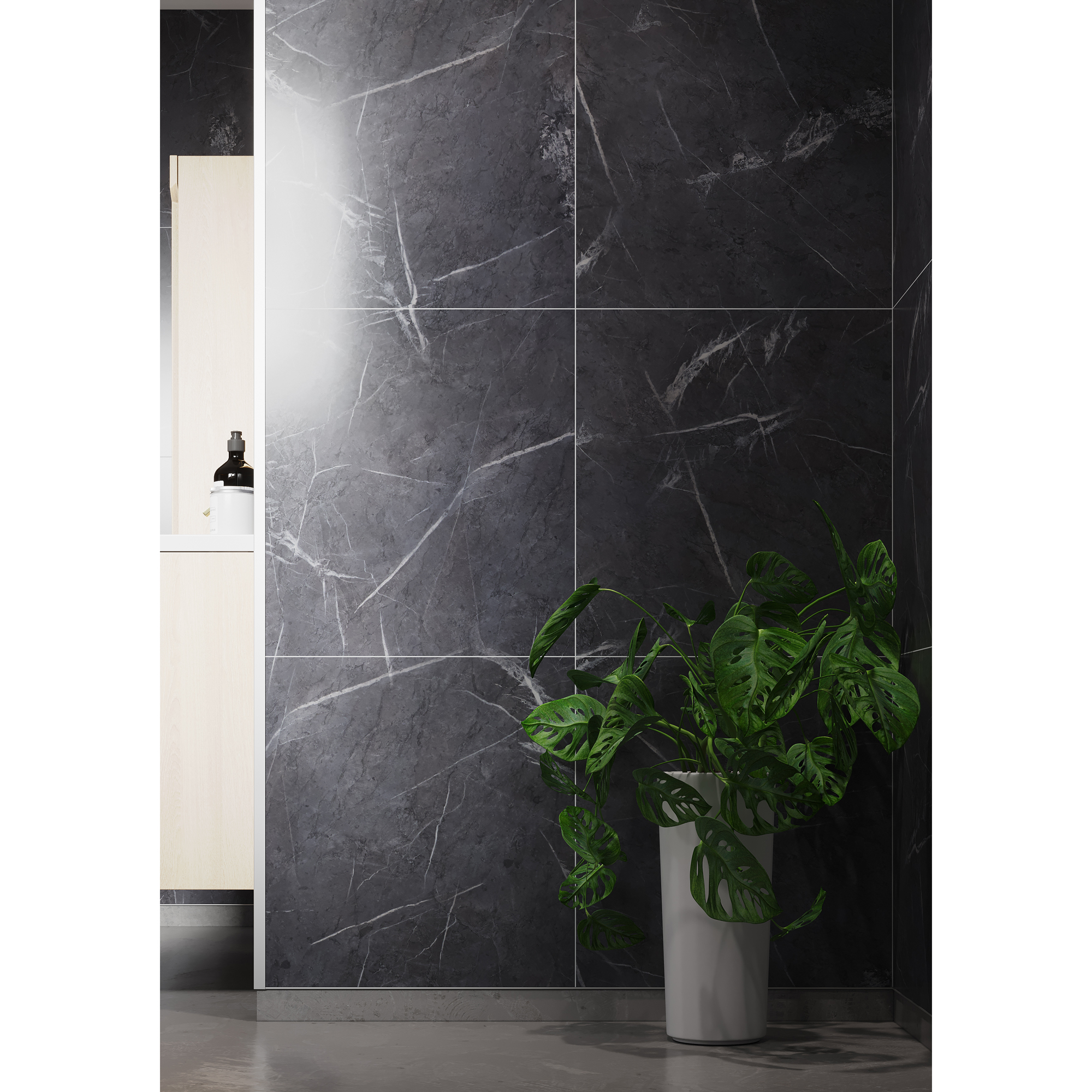 Baderomspanel Fibo 2272-TM6060 Black Marble