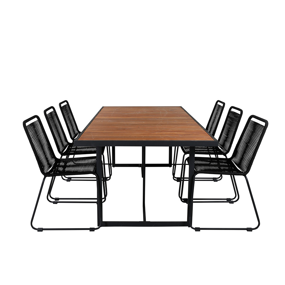Spisegruppe Venture Home King med 6 Lumi Stablebare Spisestoler