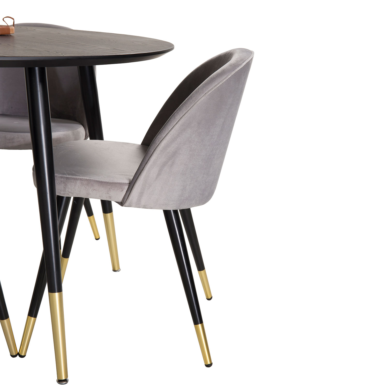 Spisegruppe Venture Home Dipp med 4 Velvet Stoler Rundt