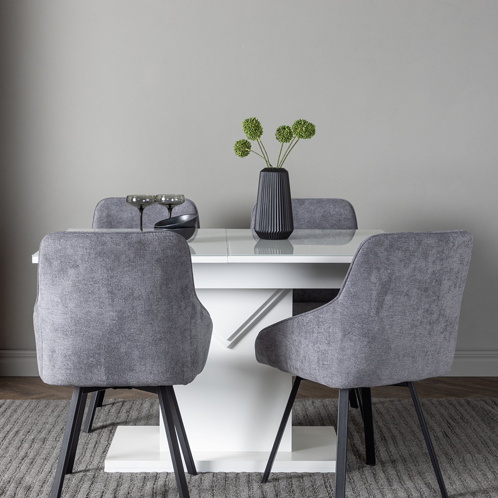 Spisegruppe Venture Home Pluto med 4 Rosie Stoler