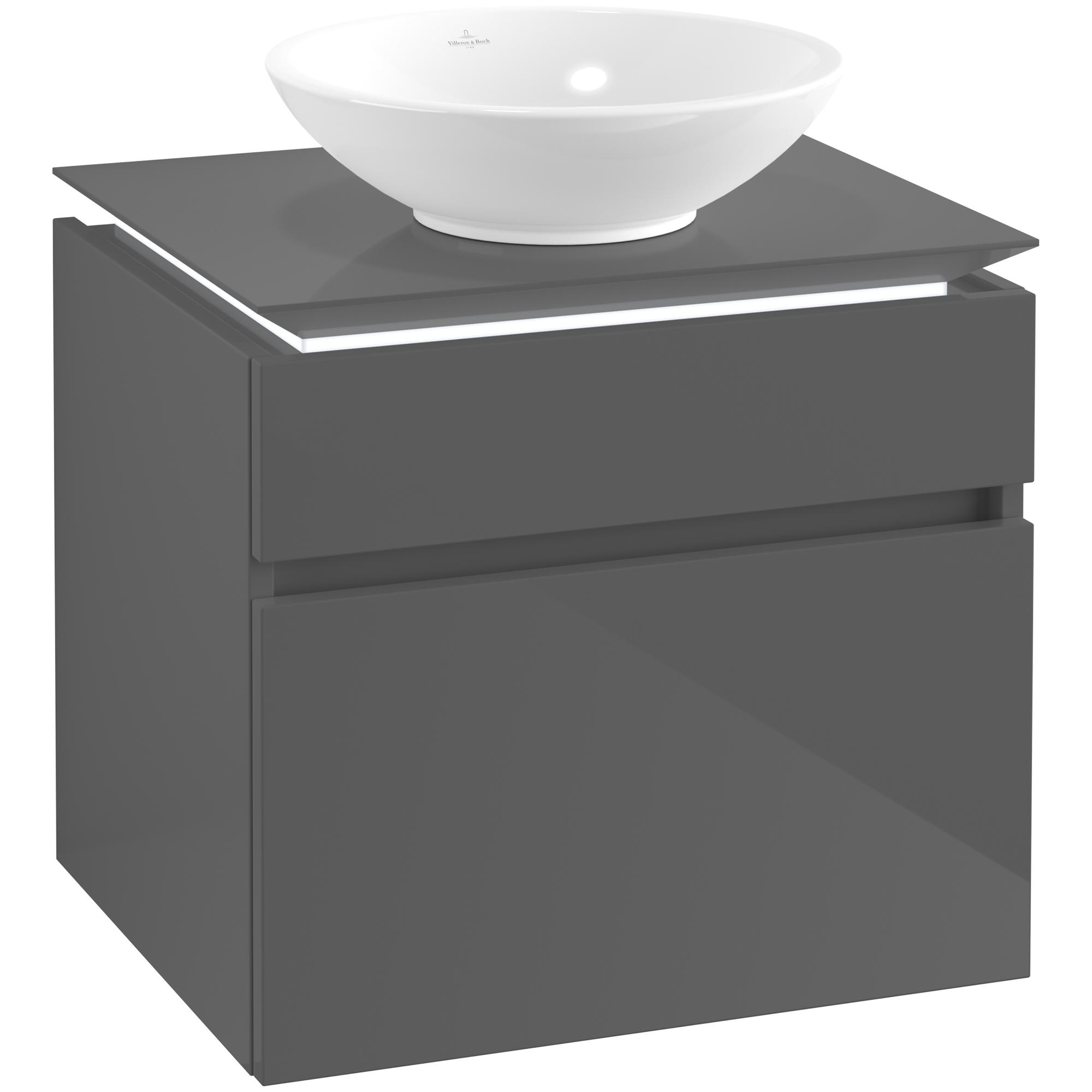 Tvättställsskåp Villeroy & Boch Legato 600 med 2 Lådor för Ytmonterat Tvättställ | badrum - badrumsmobler - tvattstallsskap-och-kommod | KakelKungen