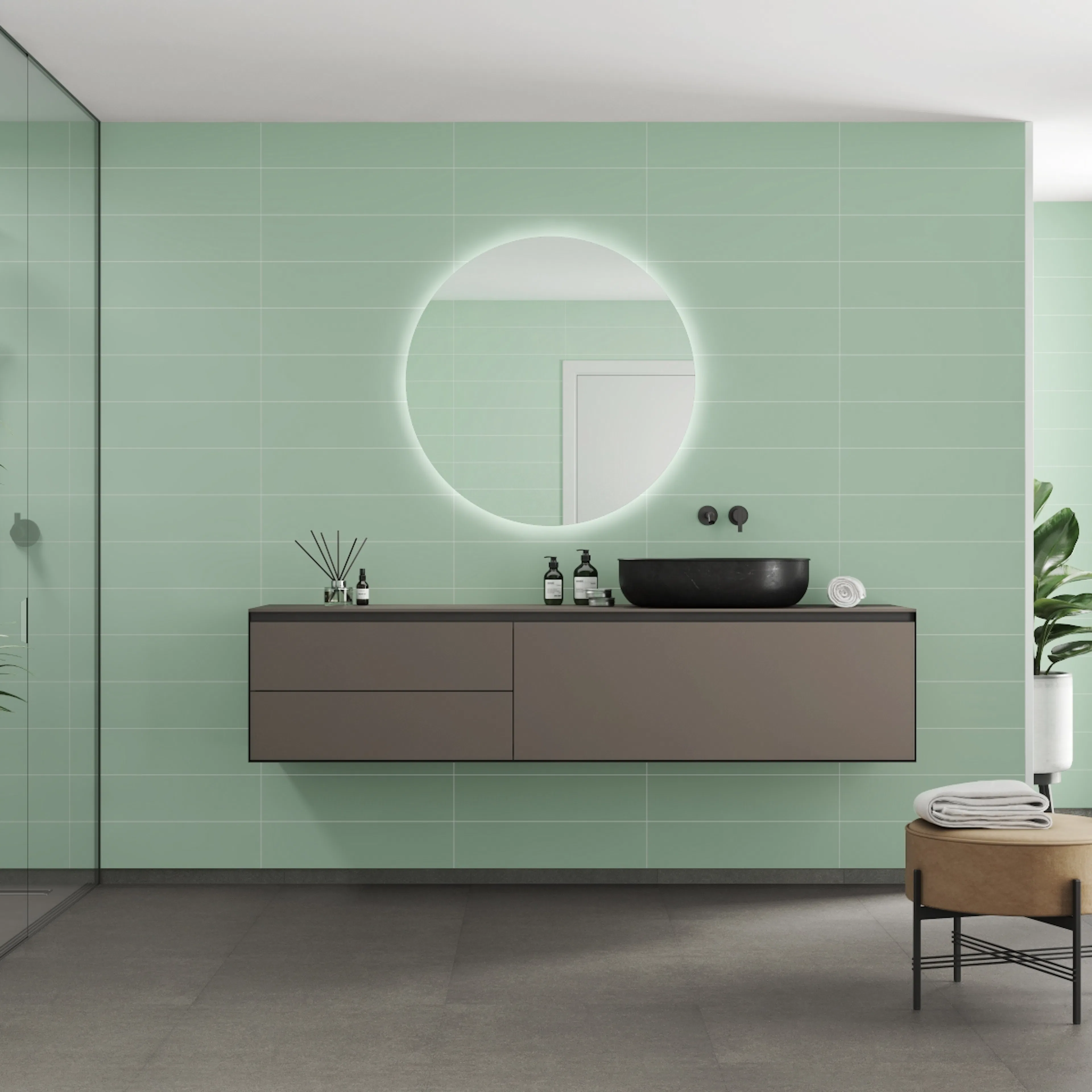 Baderomspanel Fibo 3085-M6015 EM Light Green
