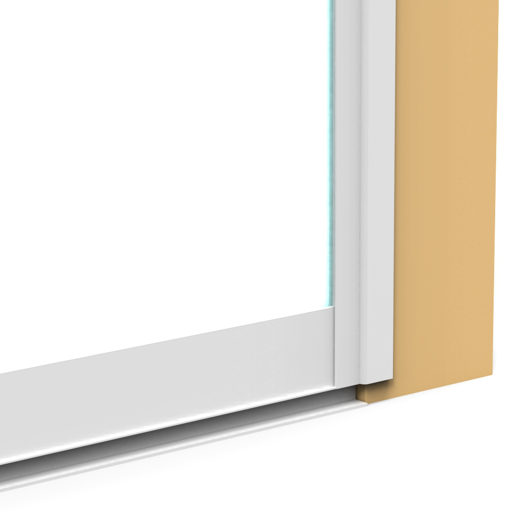 Landskap Fast Väggparti Stadig B735 x H2000 - Silver Förläng Bredde: 735 mm, Herdet energiglass, Alu, Uten Håndtak