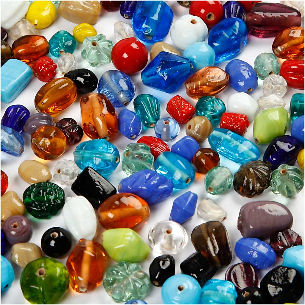 Glassperlemiks Creativ Company Ass Farger Str 7-18 mm Hullstr 1 mm 1000 g/1 Pk