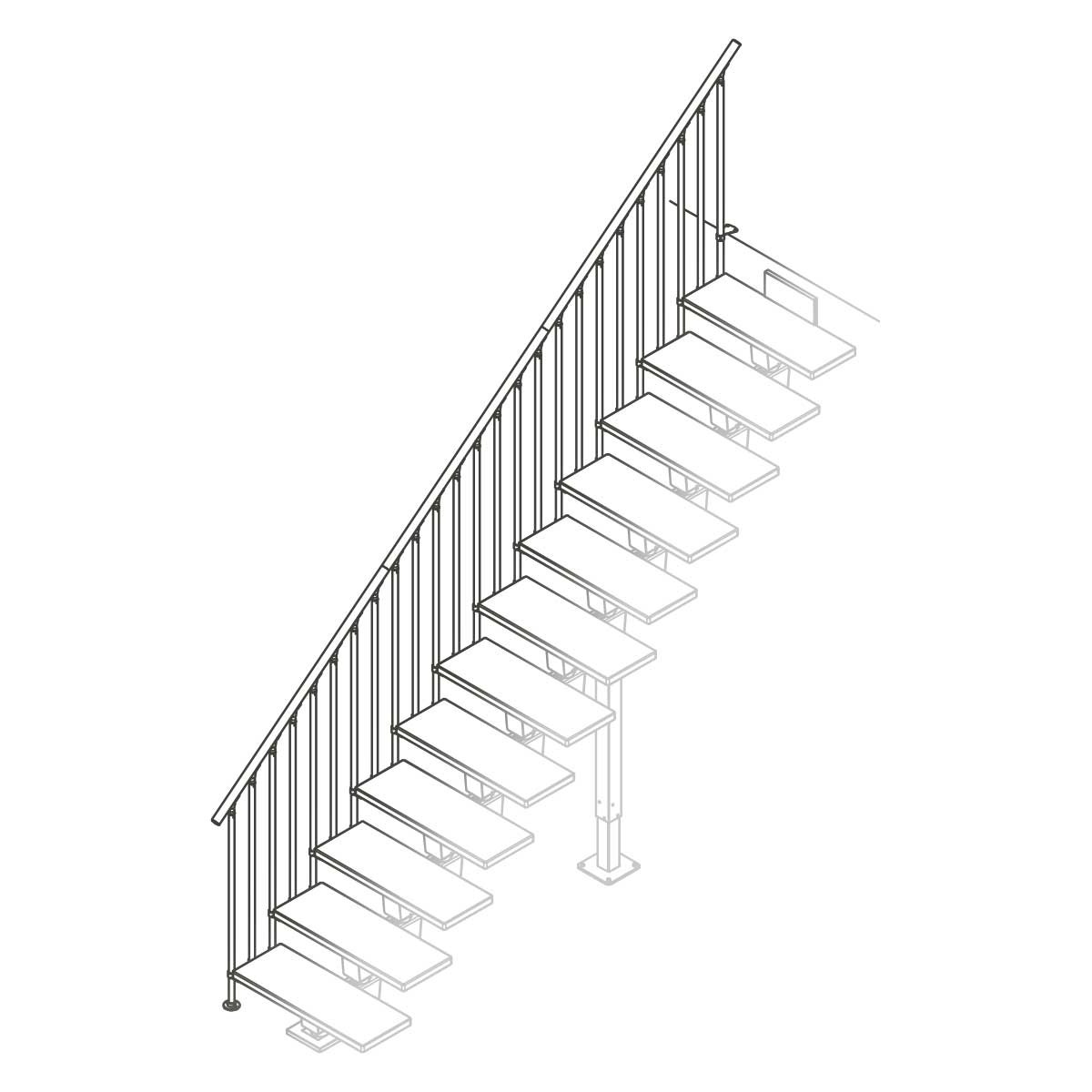 Ekstra Trapperekkverk Dolle Dubai Classic III Eik Hvitoljet