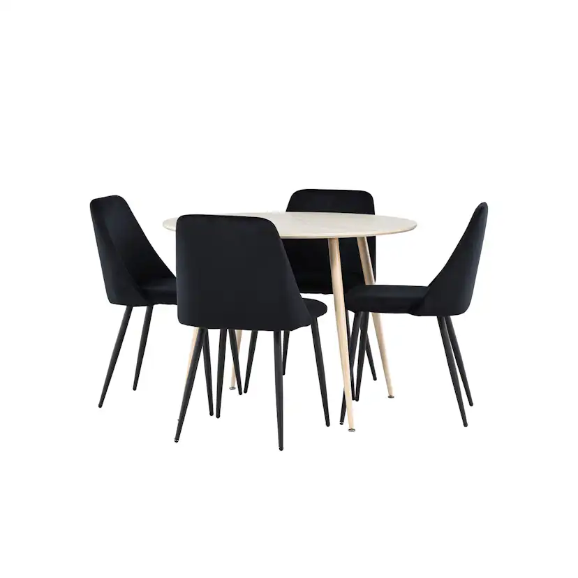 Spisegruppe Venture Home Plaza Ø100 med 4 stk Night Stoler
