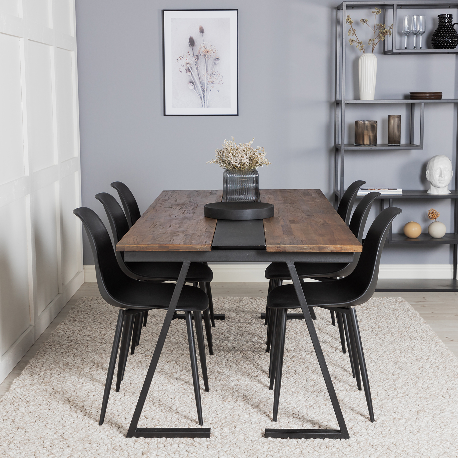Spisegruppe Venture Home Jane med 6 Pop Stoler