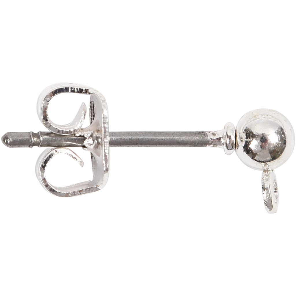 Ørepinner Creativ Company Forsølvet L13 mm 1 Pk