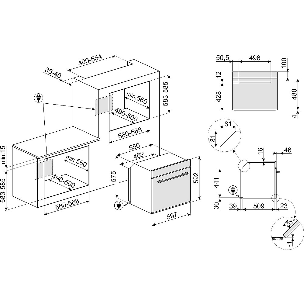 Innebygd ovn Smeg SO6101S2B3