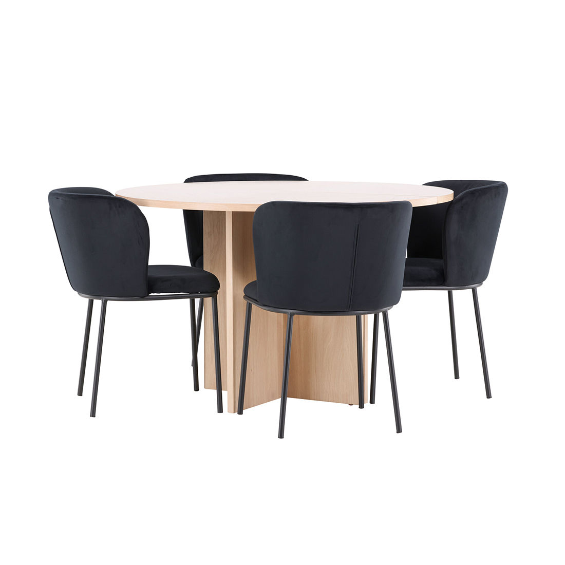 Spisegruppe Venture Home Strada Ø120 cm med 4st Edina Spisestoler