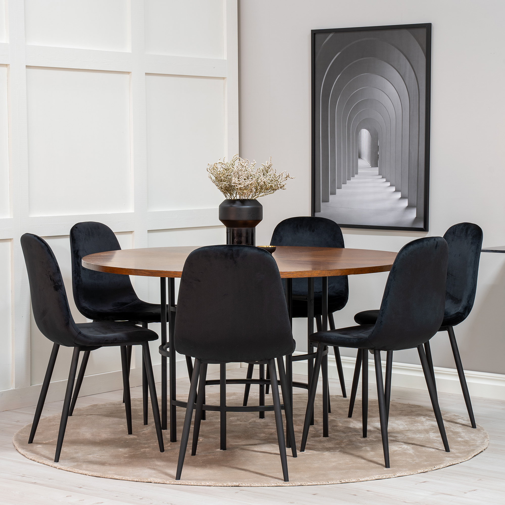 Spisegruppe furniture/fashion Copenhagen med 6 Pobbie Stoler