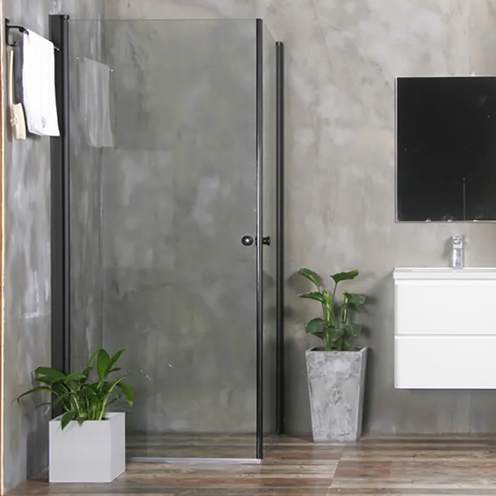 Dusjhjørne Bathlife Allsidig Rett Dør + Rett Dør Sort