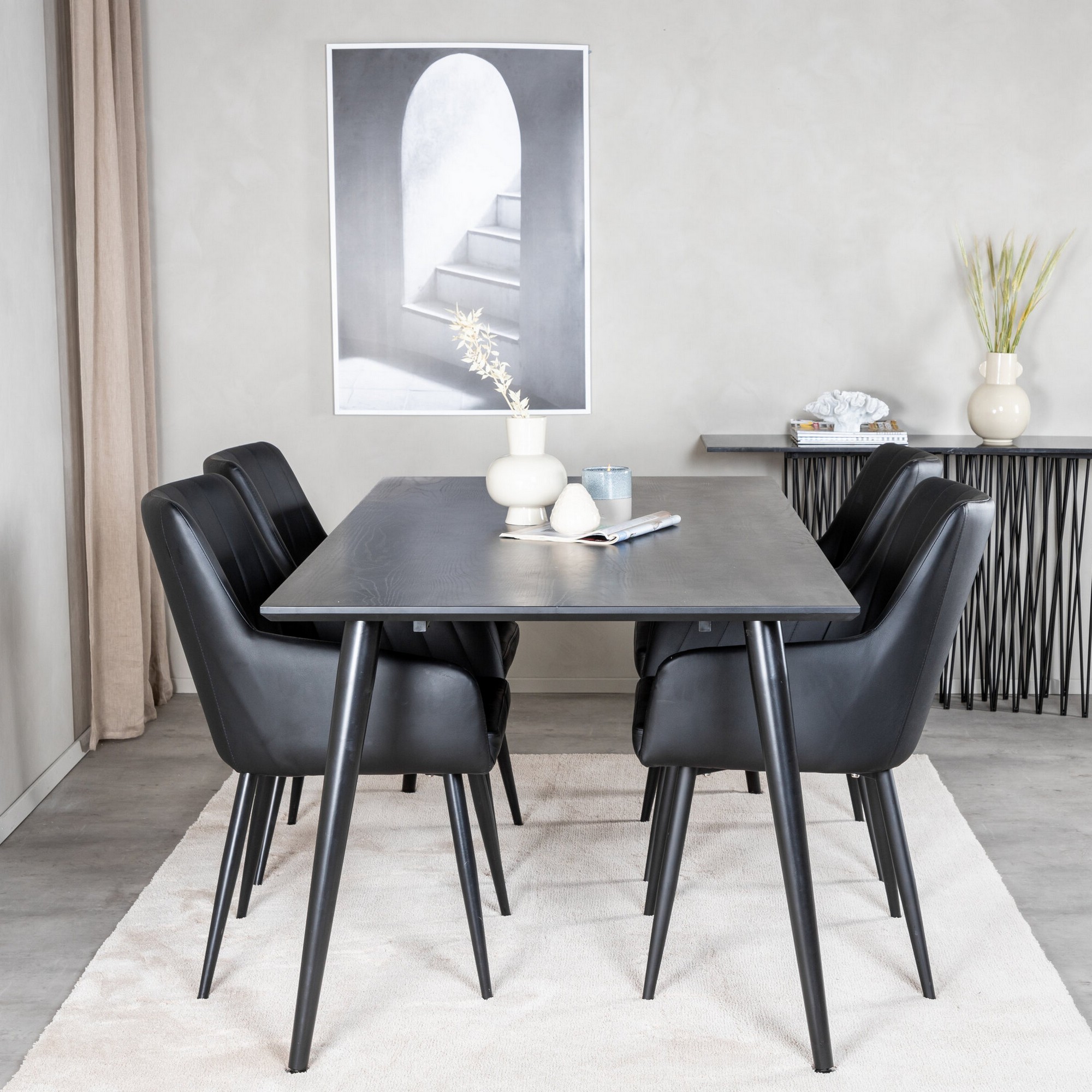 Spisegruppe Venture Home Dipp Rektangulær med 4stk Comfort Stoler