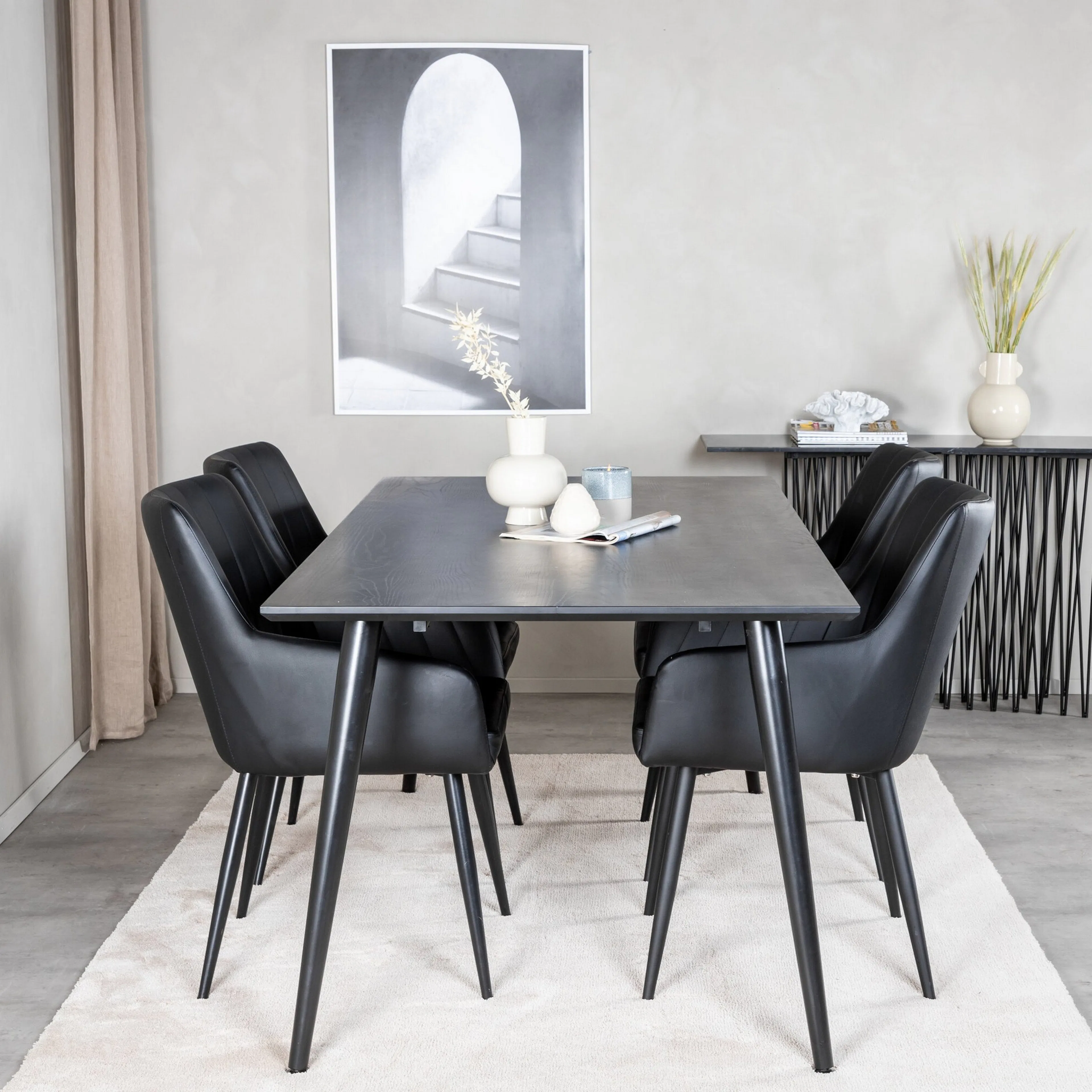 Spisegruppe Venture Home Dipp Rektangulær med 4stk Comfort Stoler