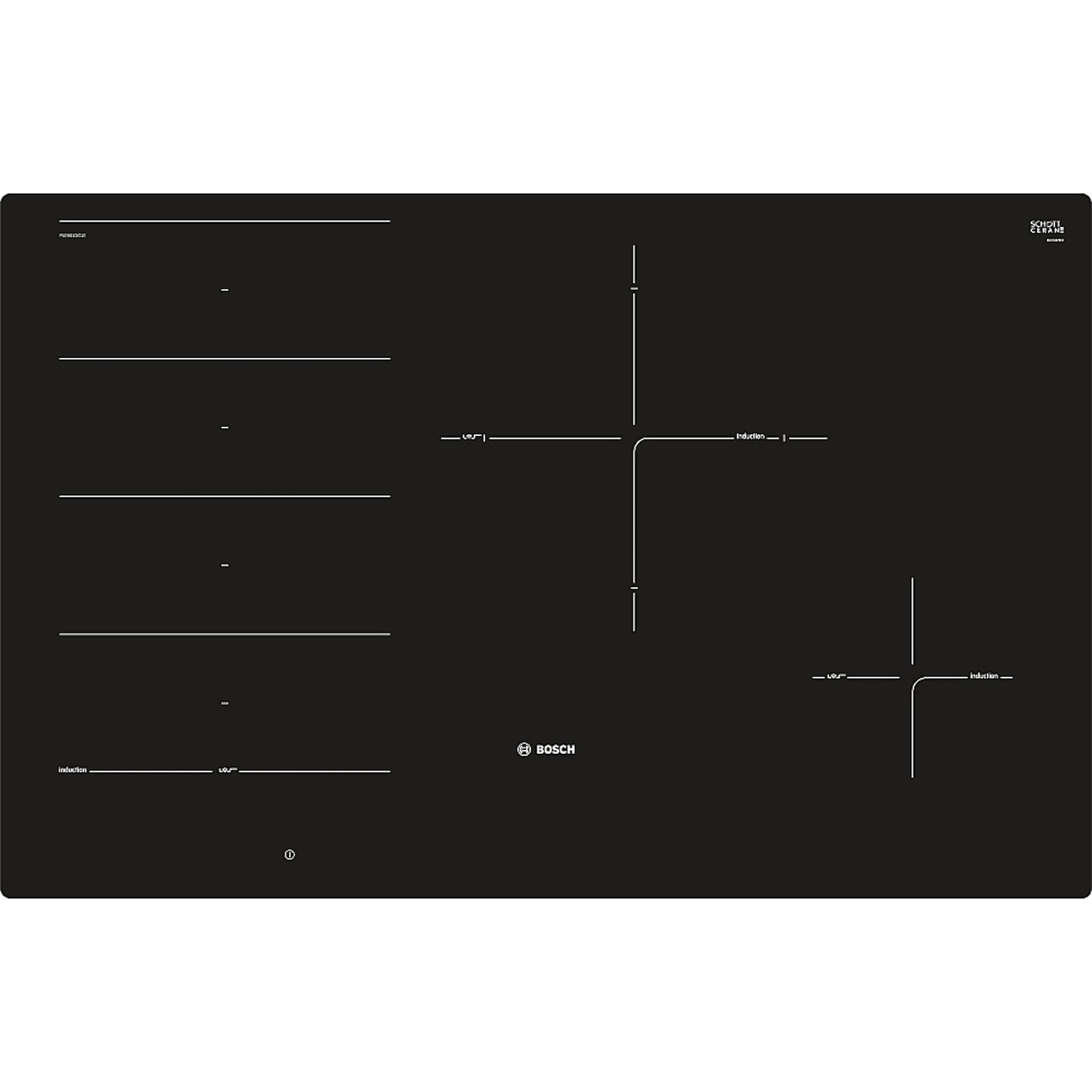 Induksjonstopp Bosch Serie 8 PXE801DC1E Sort 80cm flexzoner