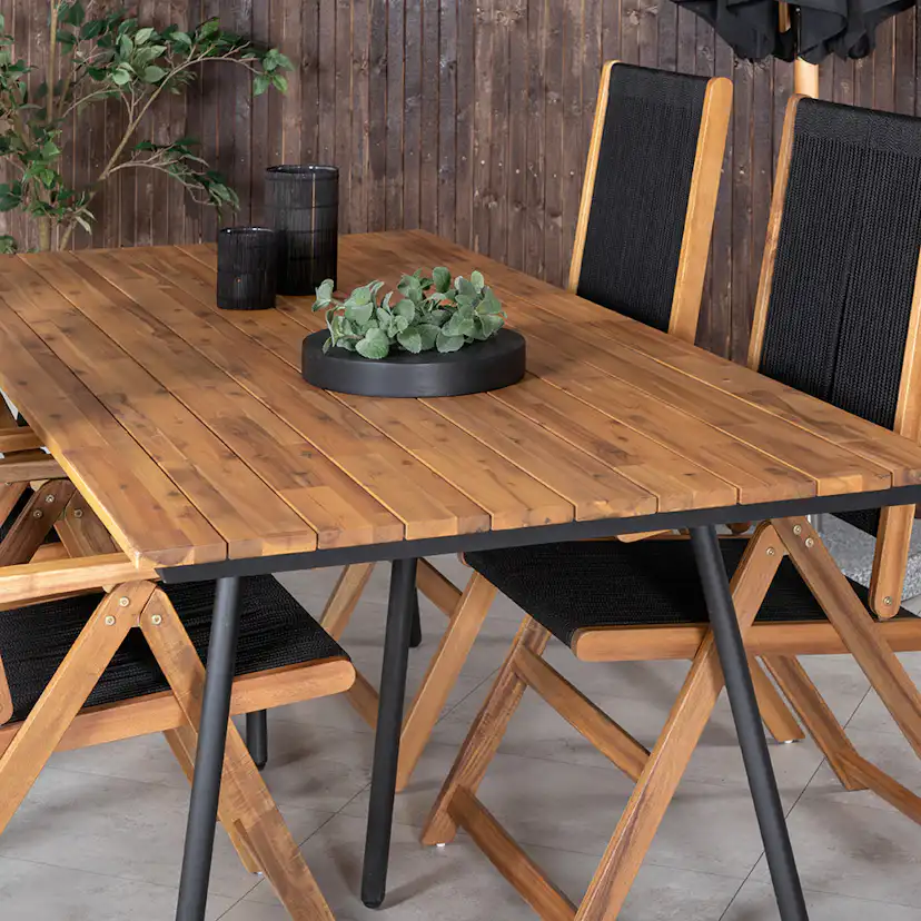 Spisegruppe Venture Home Chane med 4 Jimbo Sammenleggbara Spisestoler