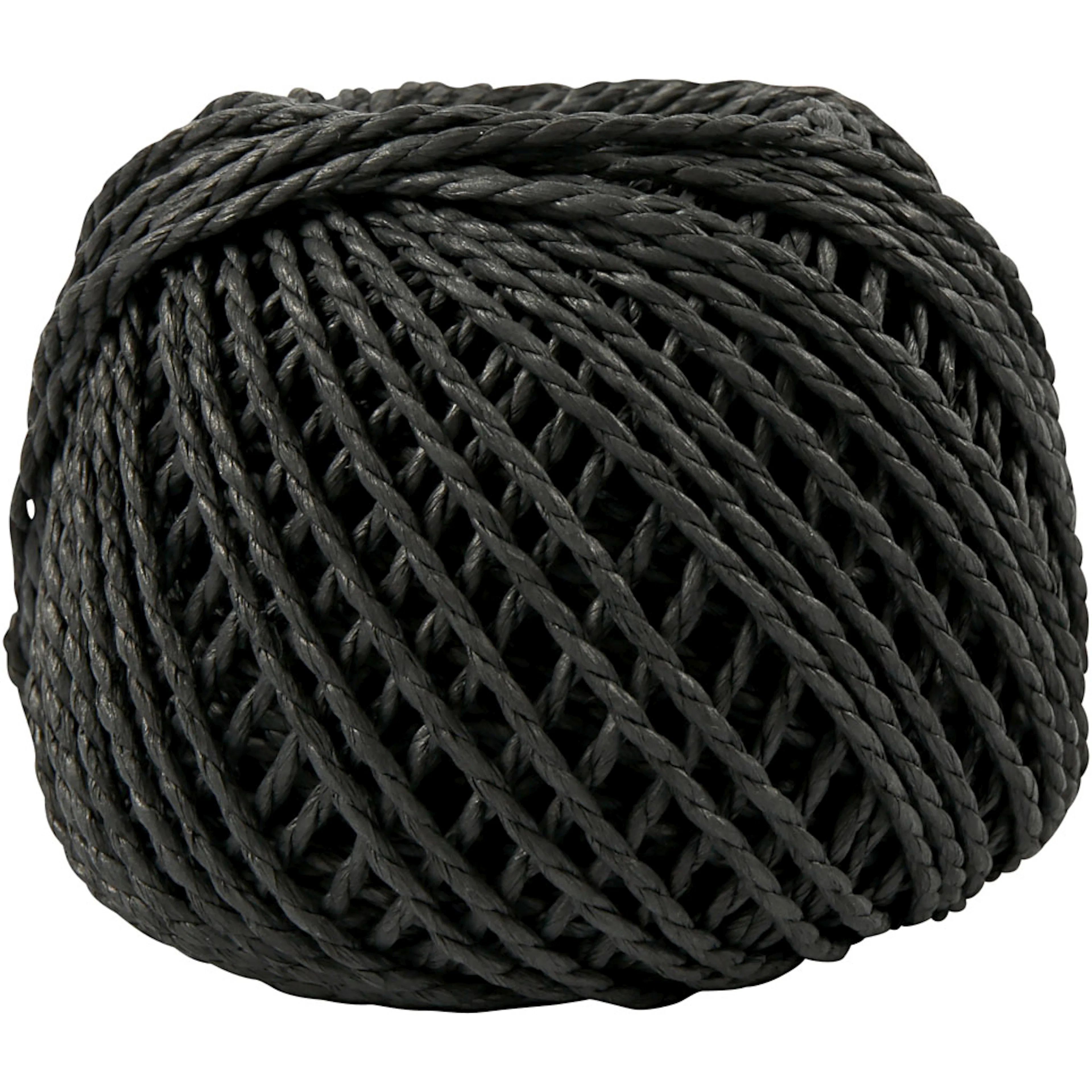 Paperyarn, svart, tjocklek 2,5-3 mm, 40 m/ 1 nystan Svart