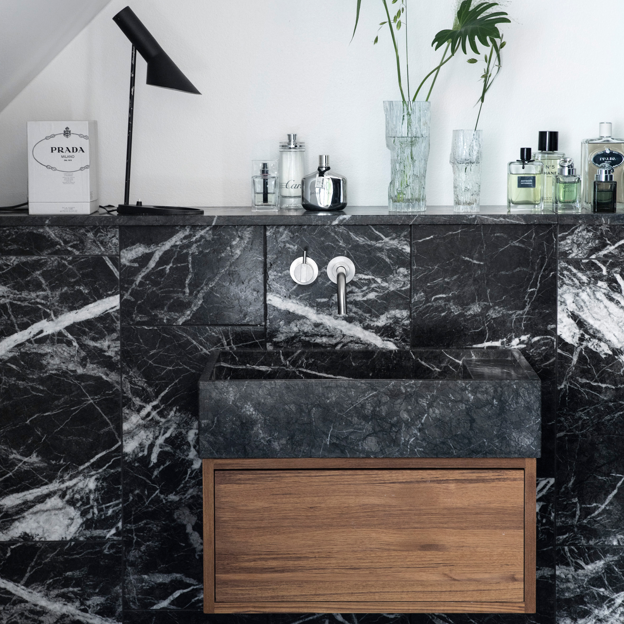 Marmor Arredo Nero Marquina Svart Polerad 15x15 cm