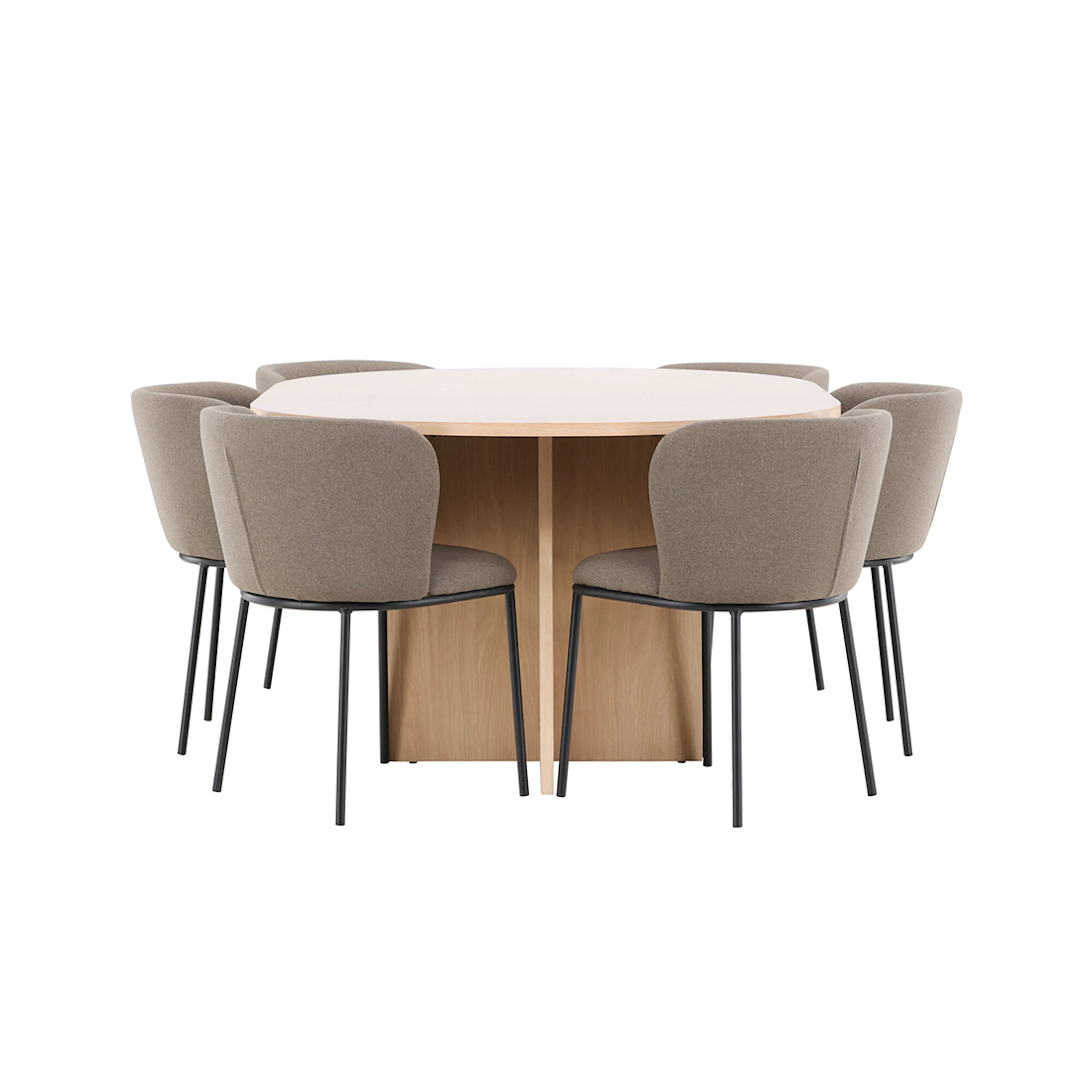 Spisegruppe Venture Home Strada Ø120 cm med 6st Edina Spisestoler