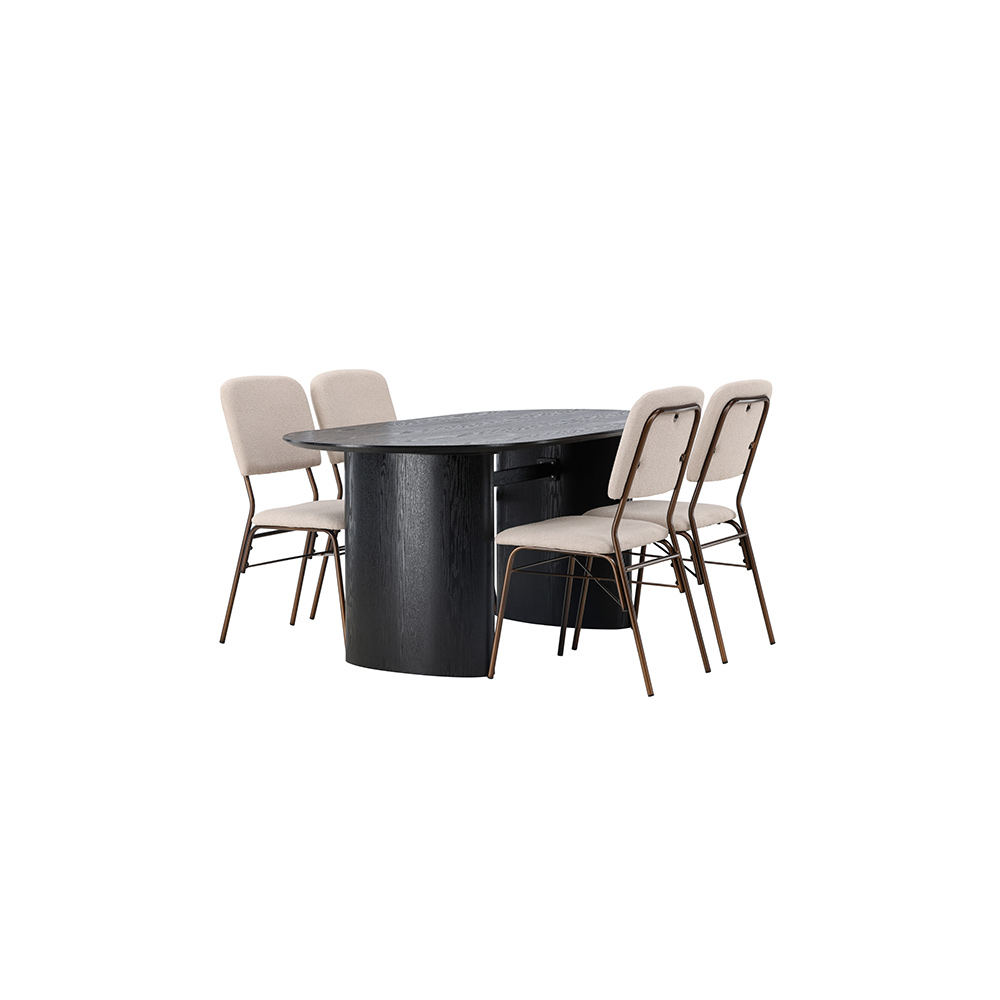 Spisegruppe Venture Home Isolde med 4 stk Seda Stoler
