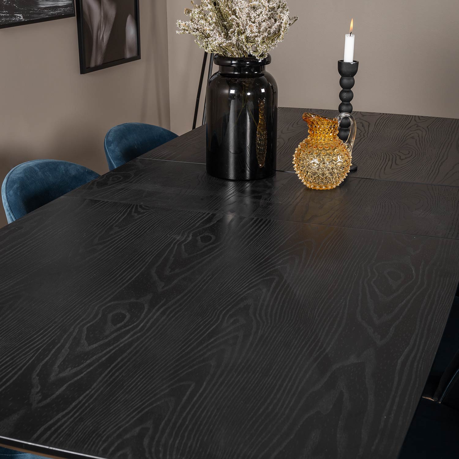 Spisegruppe Venture Home Gold med 6 Velvet Stoler