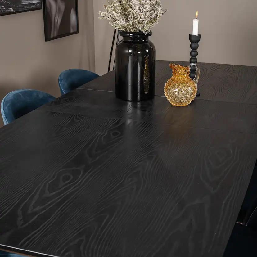 Spisegruppe Venture Home Gold med 6 Velvet Stoler