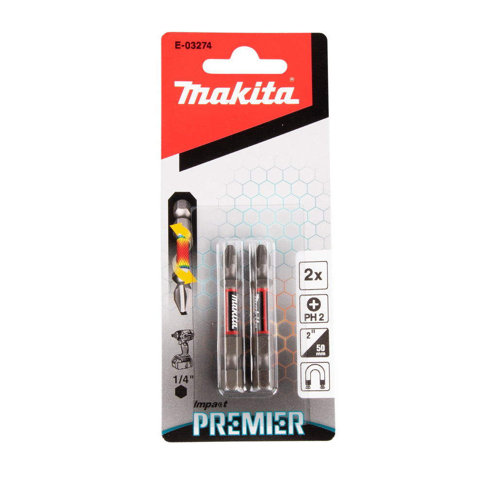 Bits Makita Impact Premier E-03274 PH2 50 mm 2-pk