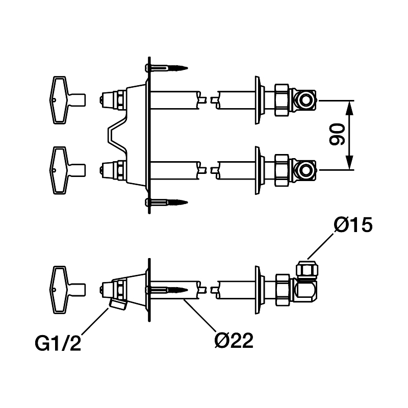 Vattenutkastare FM Mattsson för Kall-och Varmvatten