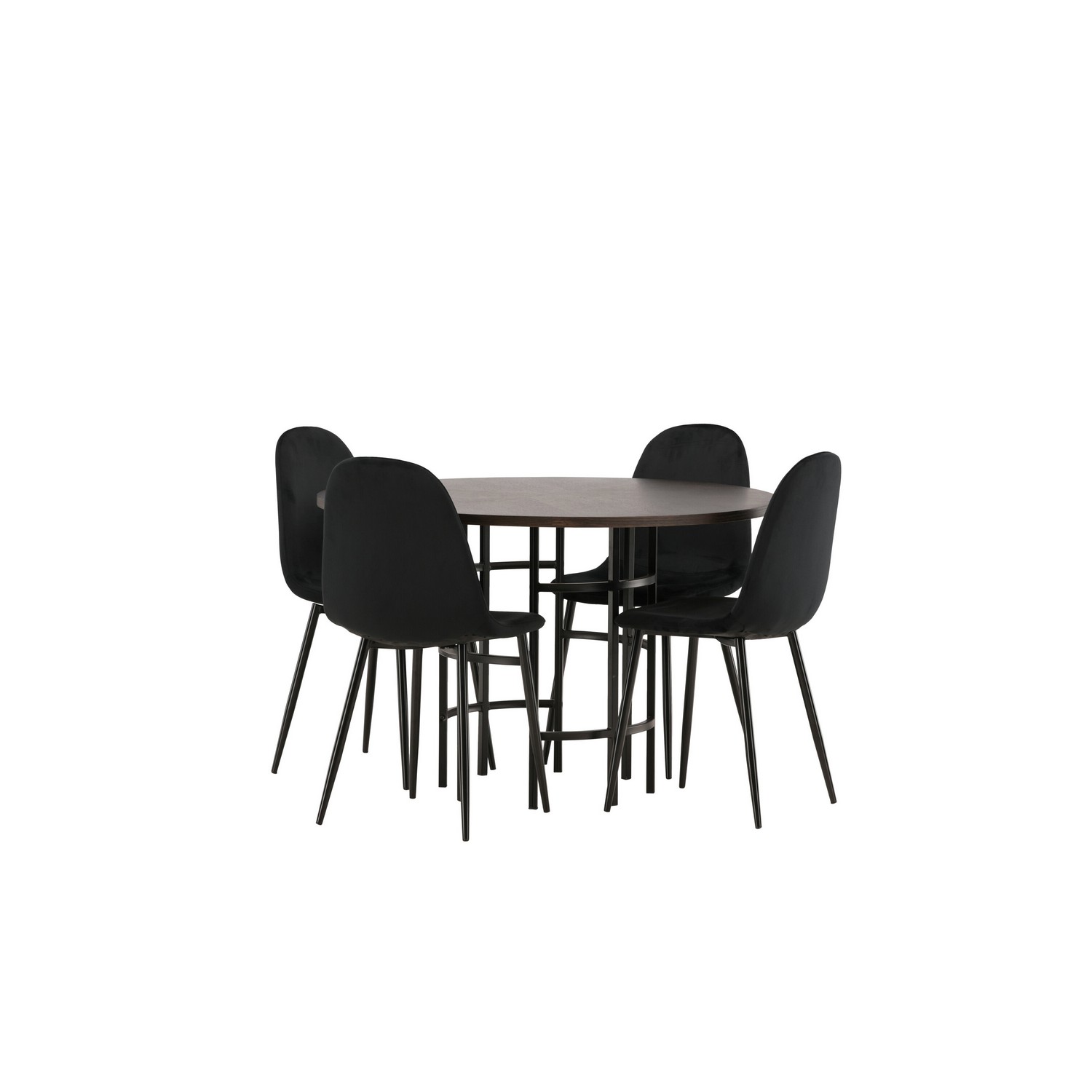 Spisegruppe Venture Home Copenhagen med 4 Polar Stoler Fløyel