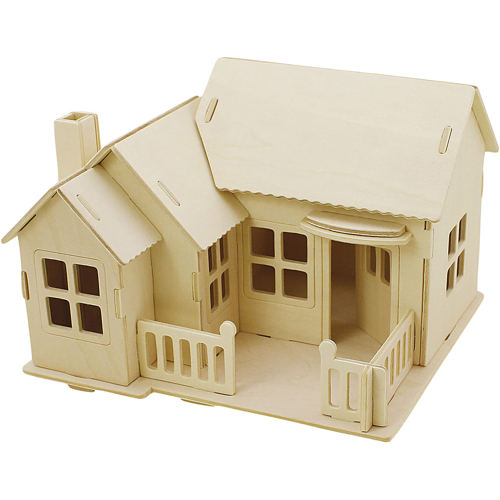 3D Puslespill Creativ Company Hus med Terrasse Str 19x17,5x15 1 stk