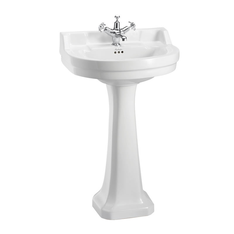 Tvättställ Burlington Edwardian Runt med Piedestal 560 mm