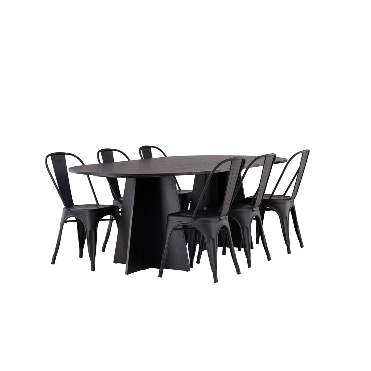 Spisegruppe Venture Home Bootcut Oval med 6 stk Tempe