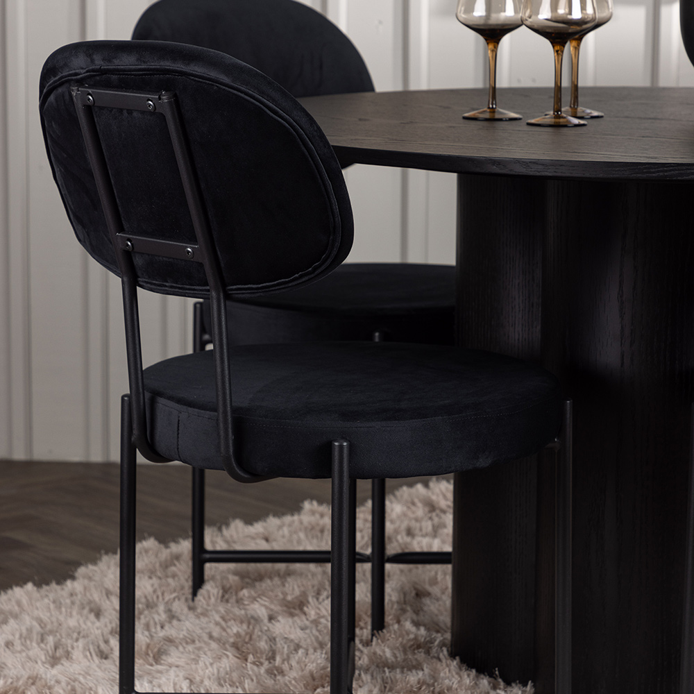 Spisegruppe Venture Home Olivia Ø110 cm med 4 stk Stella Stoler