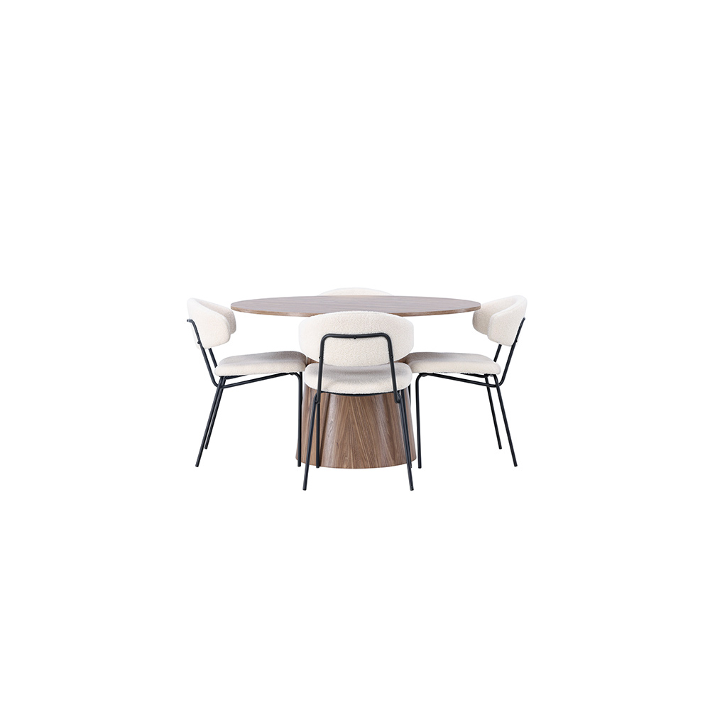 Spisegruppe Venture Home Lanzo med 4 Chico Stoler