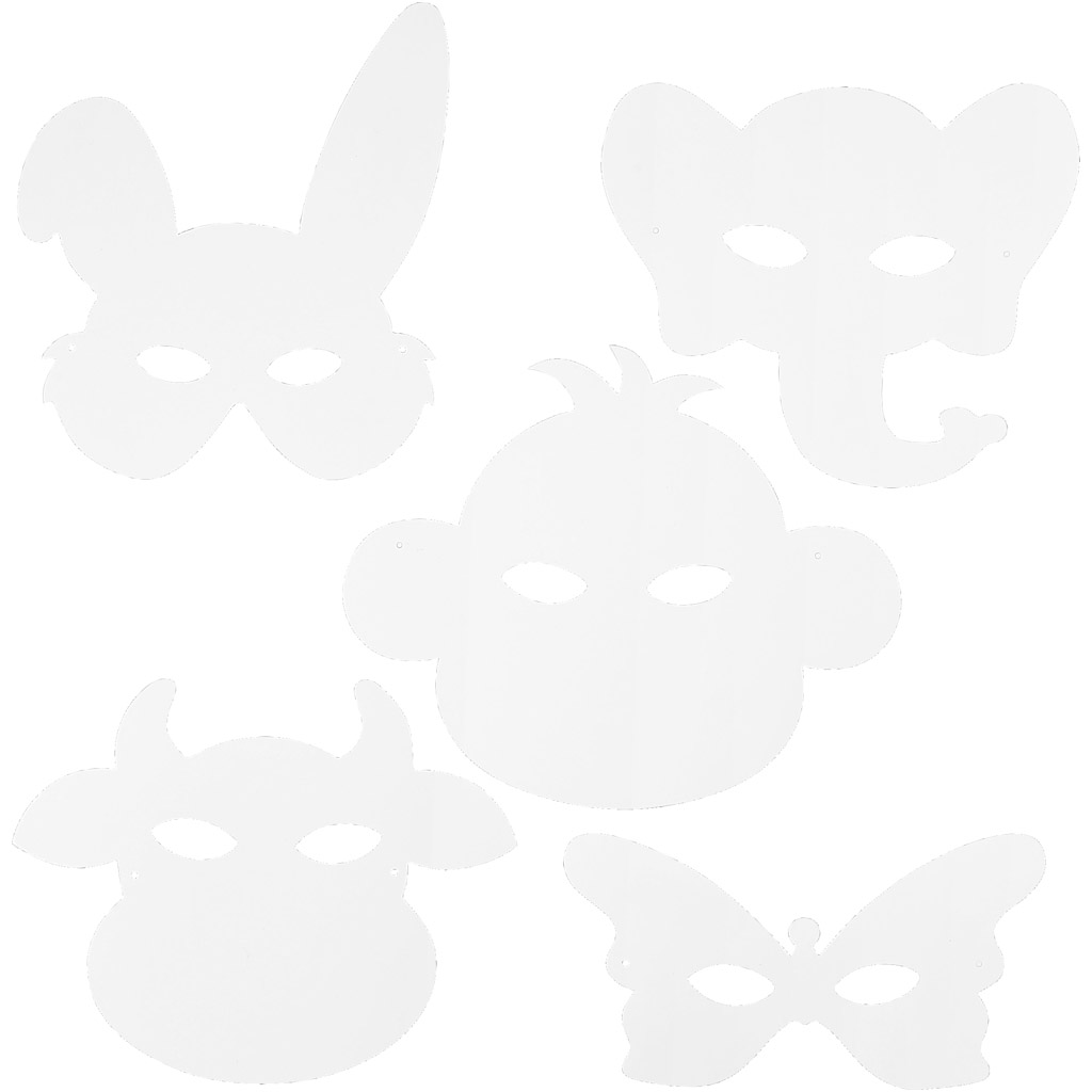 Kartong Creativ Company Dyremasker Hvit 16 stk/1 Pk