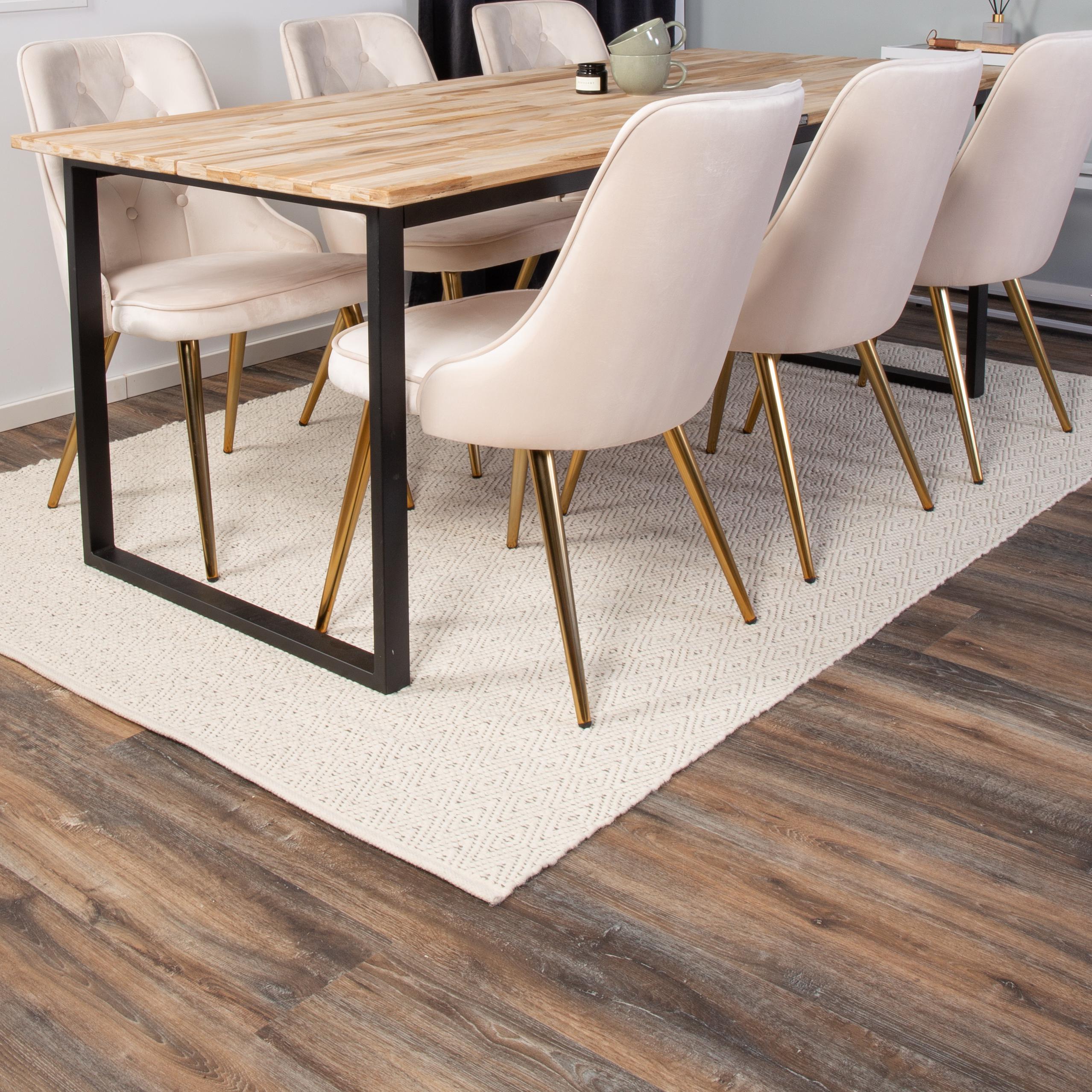Spisegruppe Venture Home Cirebon med 6 Velvet Deluxe Stoler