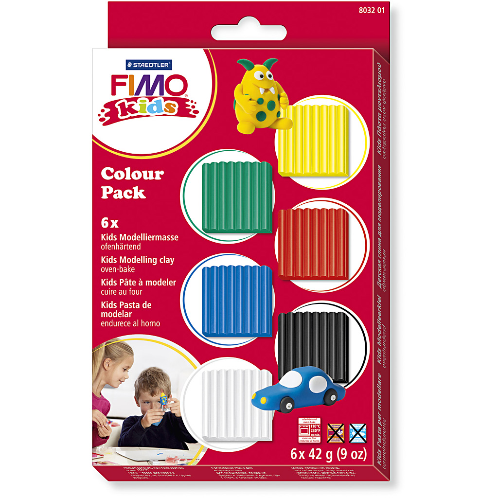 Leire Creativ Company Fimo Kids Clay Standardfarger 6x42 g/1 Pk