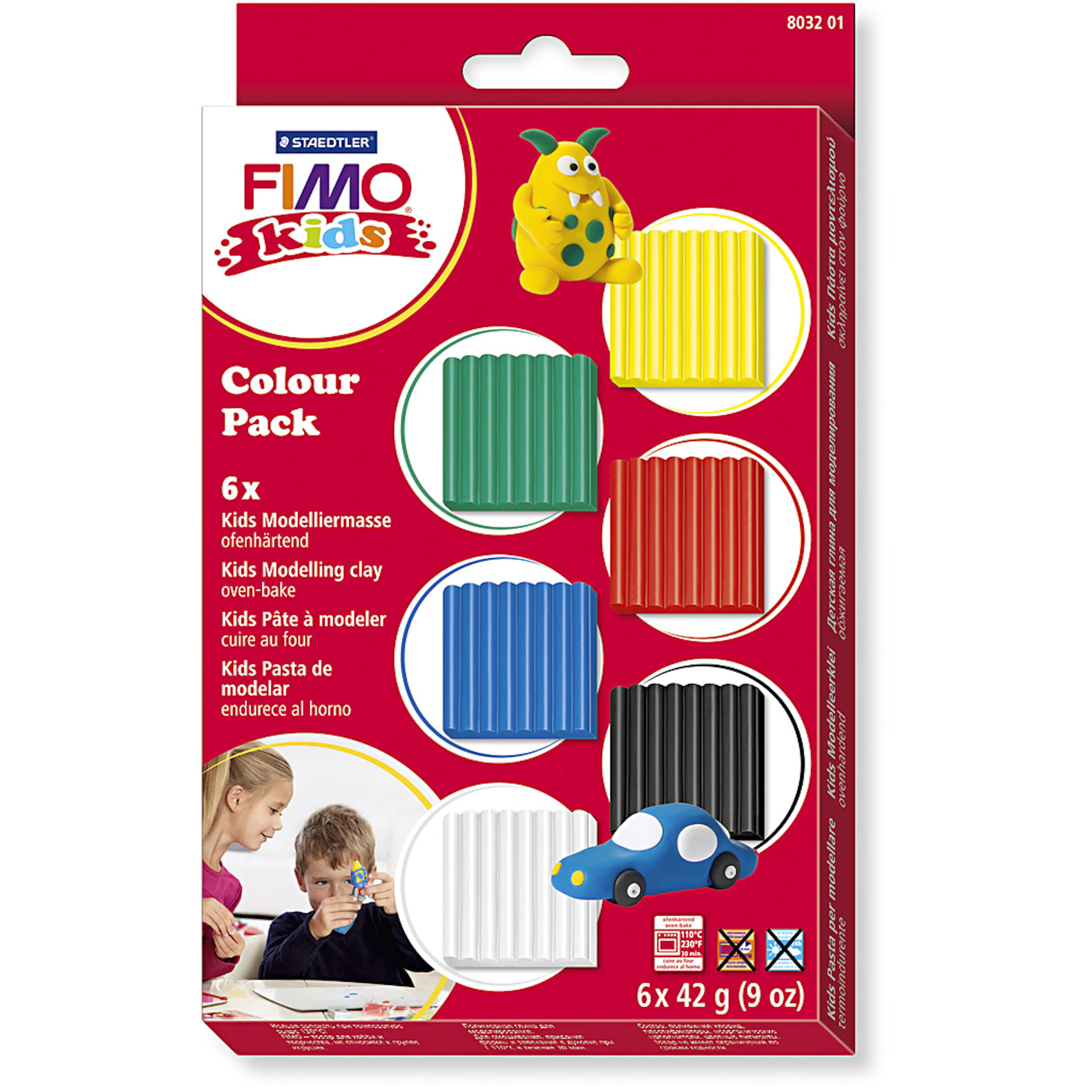 Leire Creativ Company Fimo Kids Clay Standardfarger 6x42 g/1 Pk